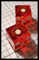 Dice : Dice - Casino Dice - Four Queens Las Vegas Red Clear with Gold Logo Round - SK Collection buy Nov 2010